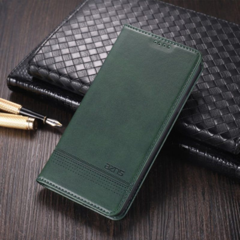 Bescherming Hoesje voor Xiaomi Redmi Note 10 / 10S Folio-hoesje Azns Leerstyling