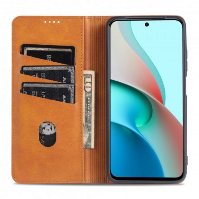 Bescherming Hoesje voor Xiaomi Redmi Note 10 / 10S Folio-hoesje Azns Leerstyling