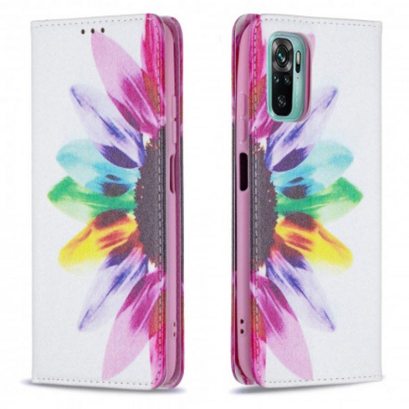 Bescherming Hoesje voor Xiaomi Redmi Note 10 / 10S Folio-hoesje Waterverf Bloem