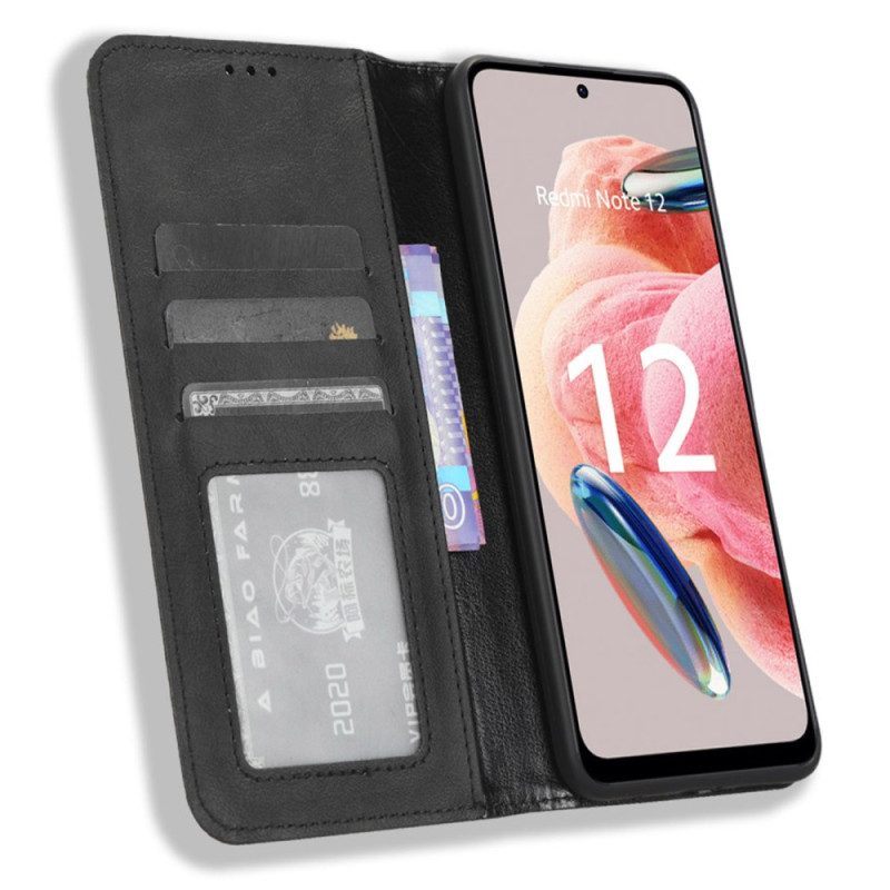 Bescherming Hoesje voor Xiaomi Redmi Note 12 4G Folio-hoesje Gestileerde Lederen Stijl