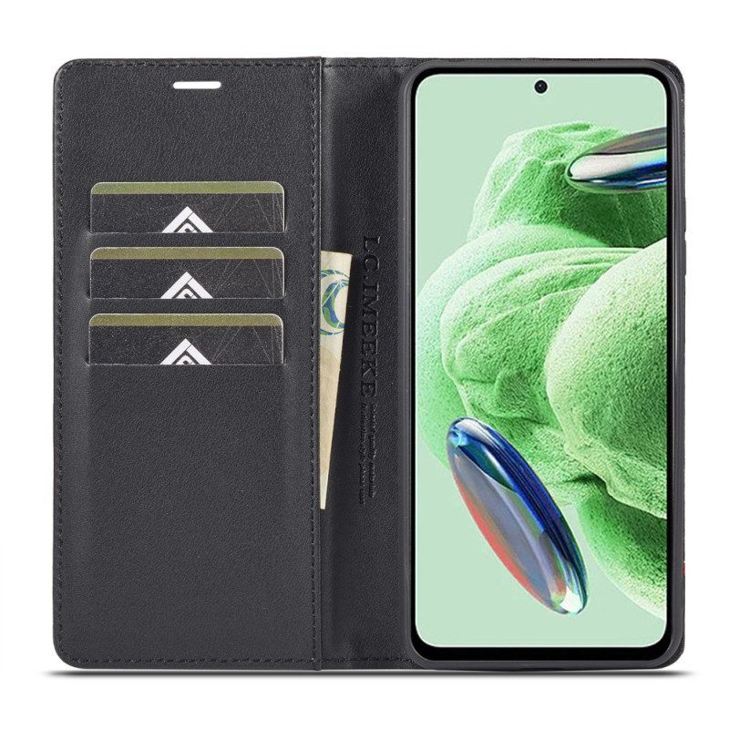 Bescherming Hoesje voor Xiaomi Redmi Note 12 5G Folio-hoesje Koolstofvezel Lc.imeeke