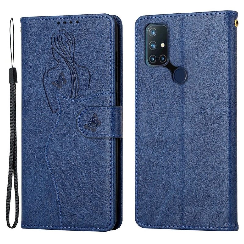 Flip Case voor OnePlus Nord N10 Premium Illustratie Meisje