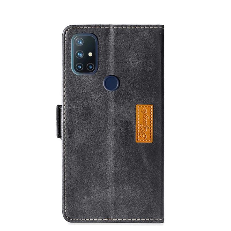 Folio-hoesje voor OnePlus Nord N10 Keyunfei Kunstleer Bicolor