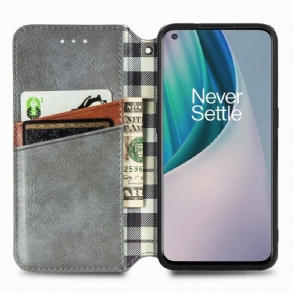 Leren Hoesje voor OnePlus Nord N10 Bescherming Kub Design-kaarthouder