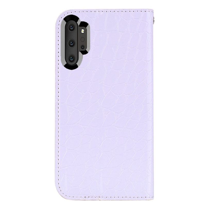 Flip Case voor Samsung Galaxy Note 10+ / Note 10+ 5G Luxe Pailletten En Krokodilleneffect