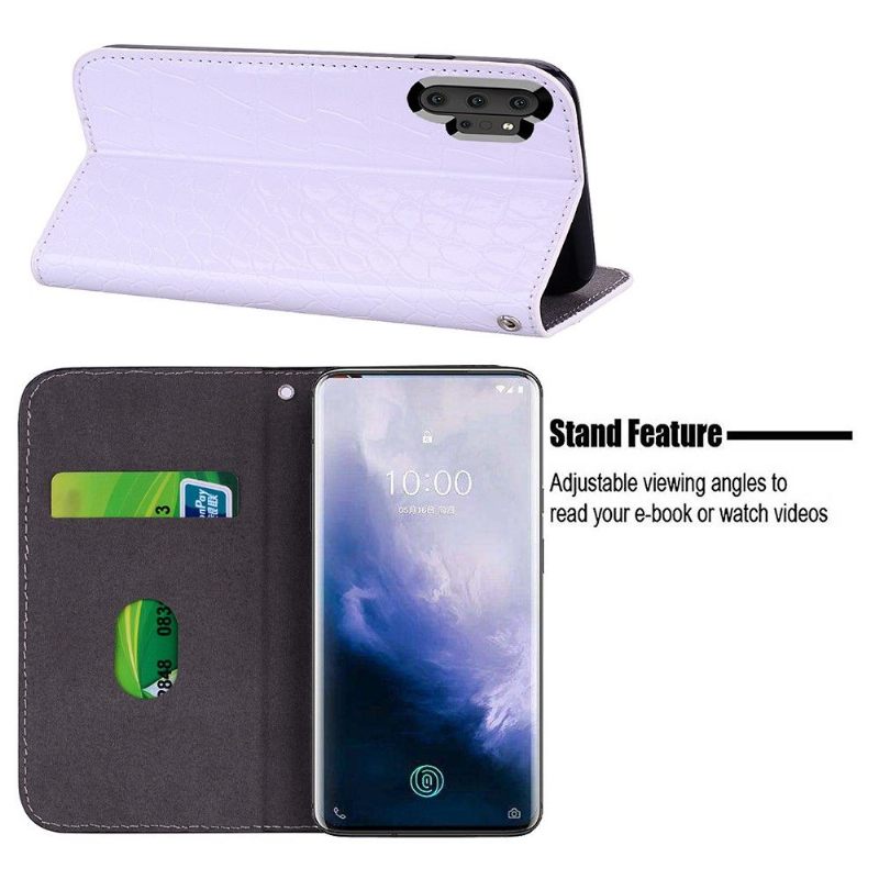 Flip Case voor Samsung Galaxy Note 10+ / Note 10+ 5G Luxe Pailletten En Krokodilleneffect