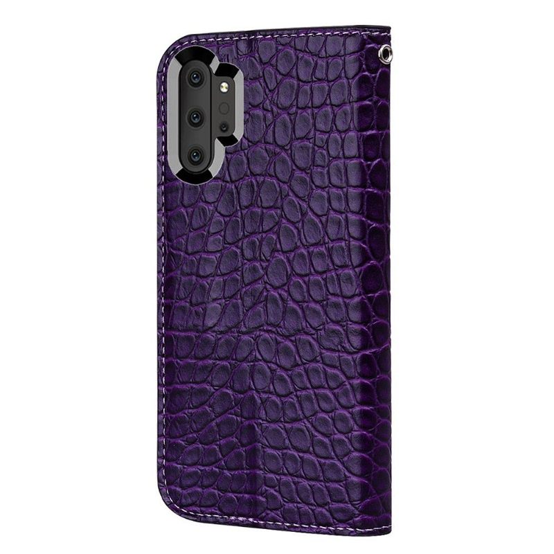 Flip Case voor Samsung Galaxy Note 10+ / Note 10+ 5G Luxe Pailletten En Krokodilleneffect