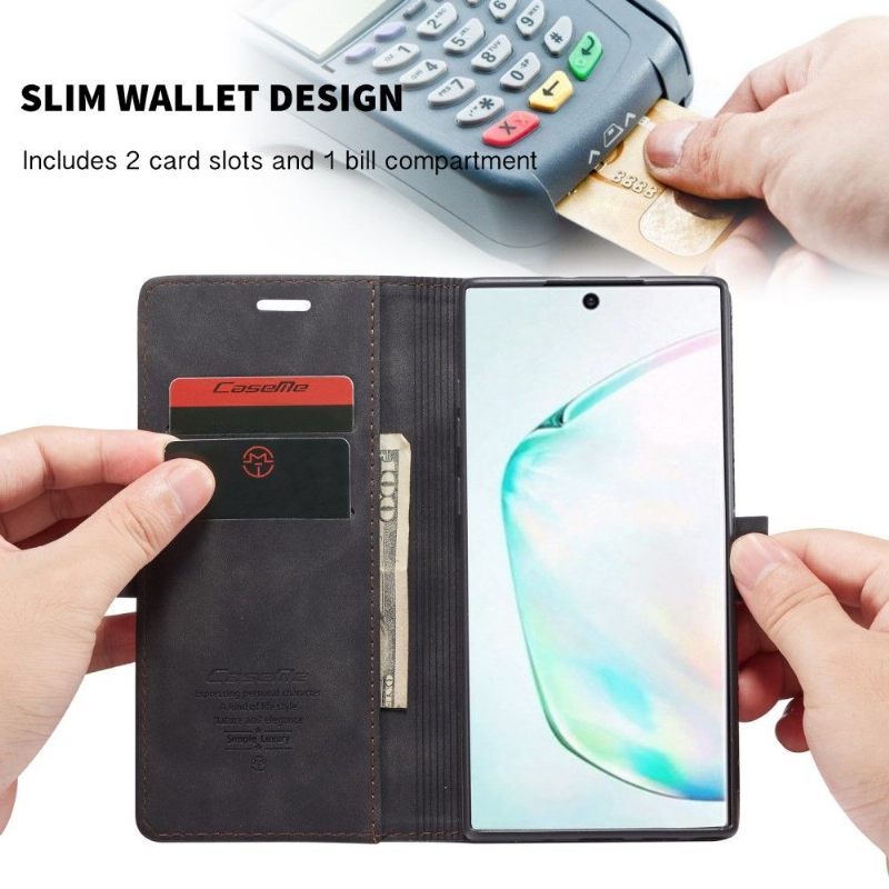 Folio-hoesje voor Samsung Galaxy Note 10+ / Note 10+ 5G Imitatieleren Golia's