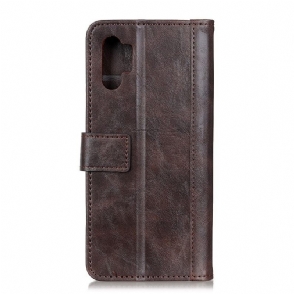 Folio-hoesje voor Samsung Galaxy Note 10+ / Note 10+ 5G Premium Leer Met Klinknagels