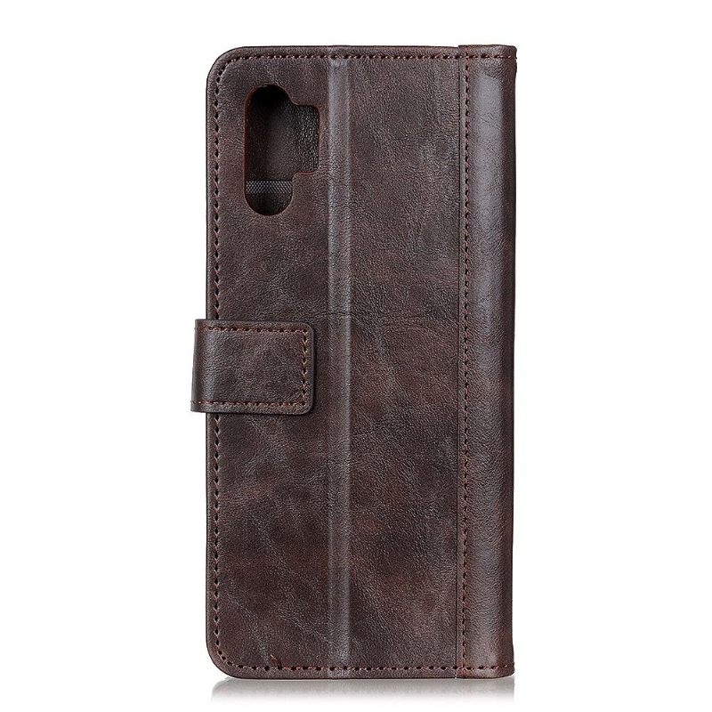 Folio-hoesje voor Samsung Galaxy Note 10+ / Note 10+ 5G Premium Leer Met Klinknagels