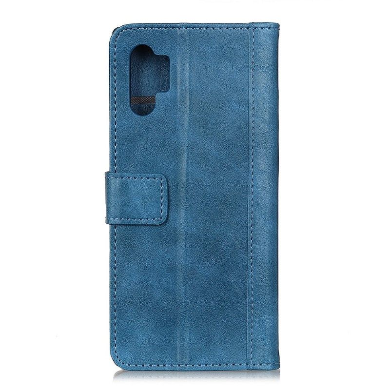 Folio-hoesje voor Samsung Galaxy Note 10+ / Note 10+ 5G Premium Leer Met Klinknagels