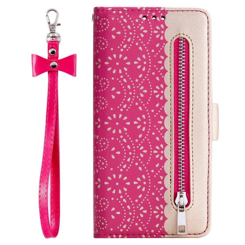 Leren Hoesje voor Samsung Galaxy Note 10+ / Note 10+ 5G Bescherming Kantpatroon Met Riem