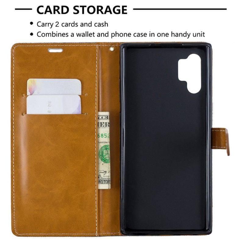 Leren Hoesje voor Samsung Galaxy Note 10+ / Note 10+ 5G Bescherming Stoffen Bekleding