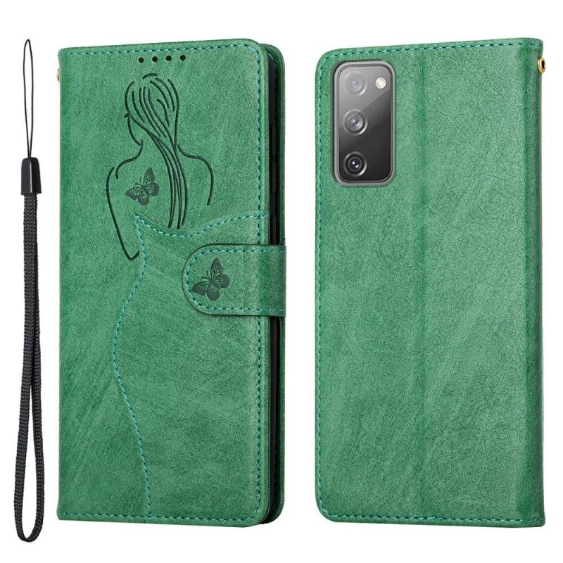 Flip Case voor Samsung Galaxy S20 FE Premium Illustratie Meisje