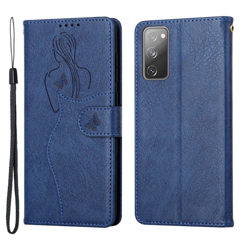 Flip Case voor Samsung Galaxy S20 FE Premium Illustratie Meisje