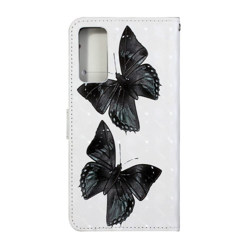 Flip Case voor Samsung Galaxy S20 FE Zwarte Vlinders