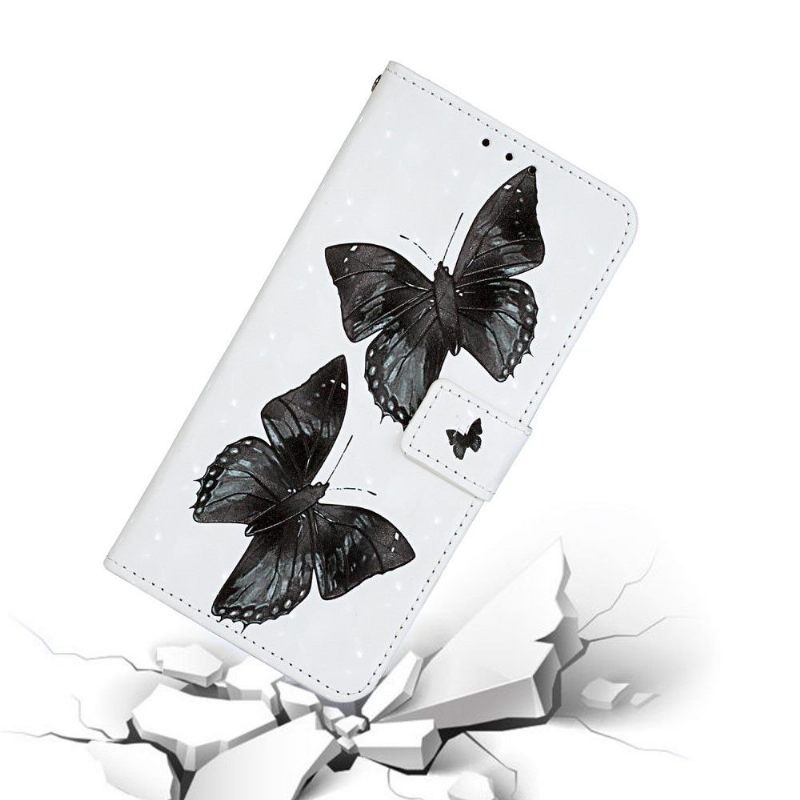 Flip Case voor Samsung Galaxy S20 FE Zwarte Vlinders