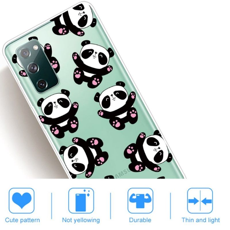 Hoesje voor Samsung Galaxy S20 FE Anti-fall Blije Panda's