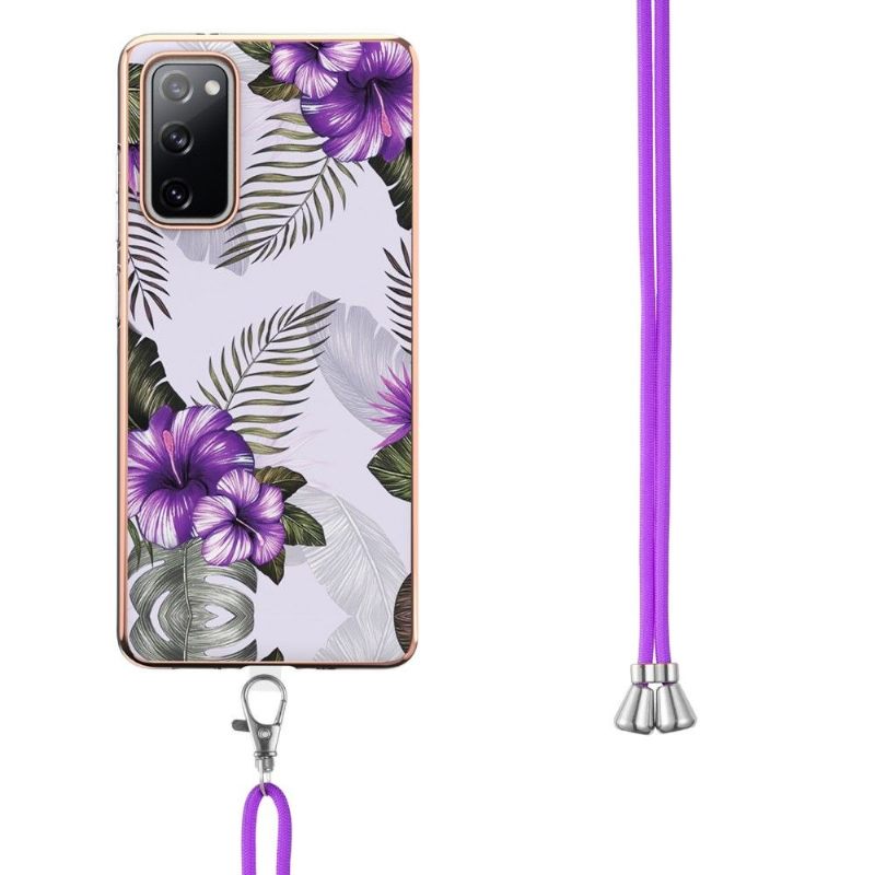 Hoesje voor Samsung Galaxy S20 FE Met Koord Exotische Bloemen