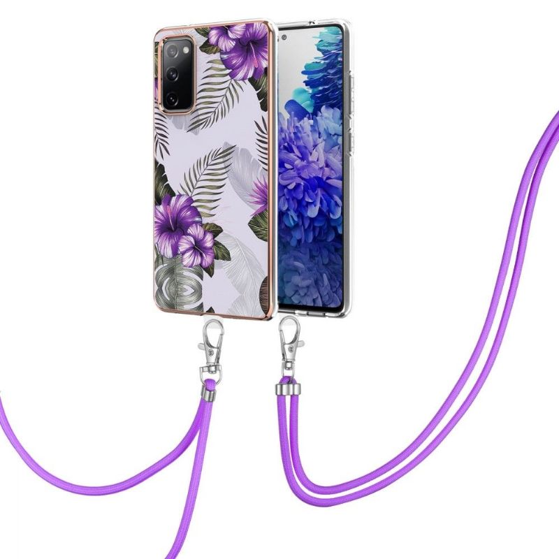 Hoesje voor Samsung Galaxy S20 FE Met Koord Exotische Bloemen