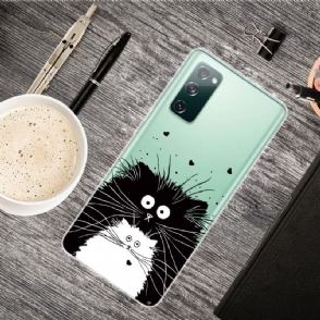 Hoesje voor Samsung Galaxy S20 FE Zwart-witte Katten