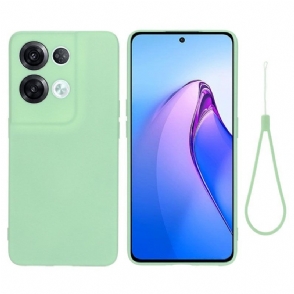 Telefoonhoesje voor Oppo Reno 8 Pro Met Ketting Vloeibare Siliconen Met Bandjes