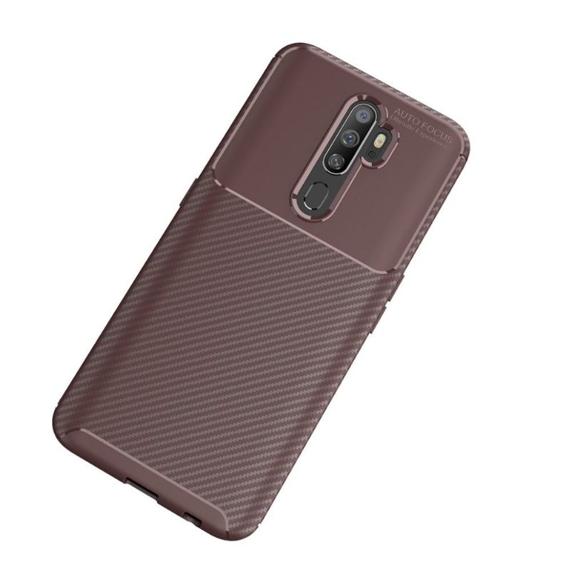 Telefoonhoesje voor Oppo A9 2020 Gel Koolstofvezel Stijl