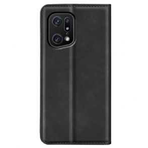 Case voor Oppo Find X5 Pro Kunstleer Stand Functie