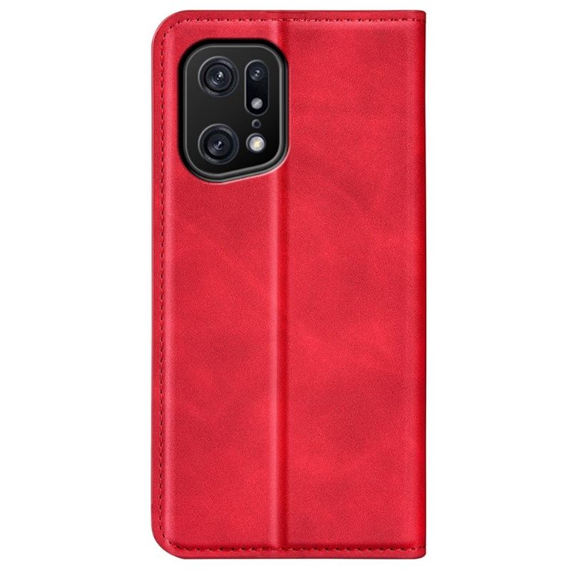 Case voor Oppo Find X5 Pro Kunstleer Stand Functie