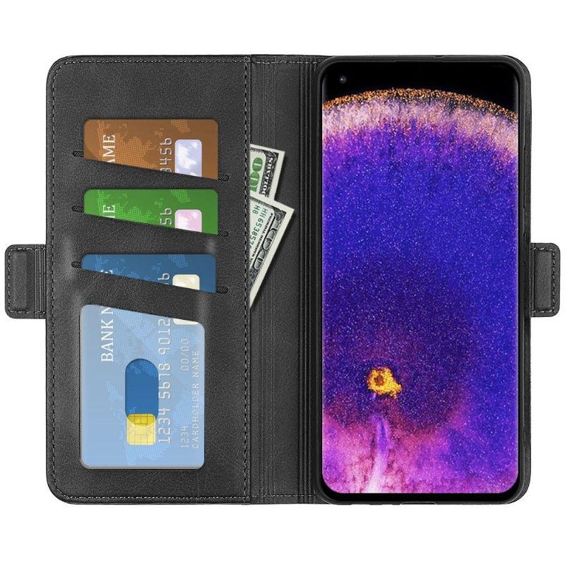 Cover voor Oppo Find X5 Pro Portemonnee Mat Kunstleer Cover