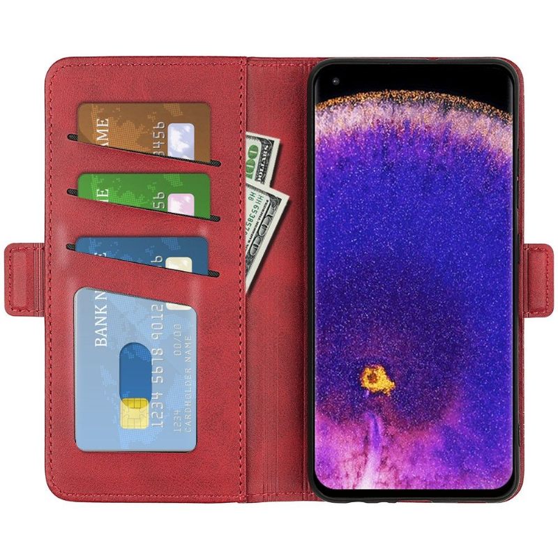 Cover voor Oppo Find X5 Pro Portemonnee Mat Kunstleer Cover