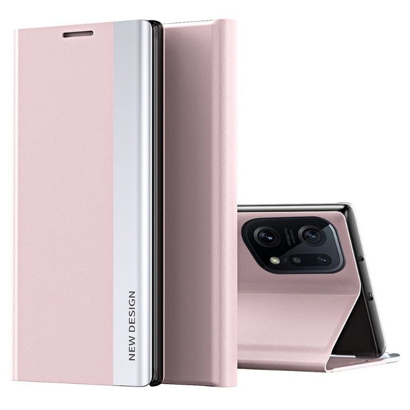 Cover voor Oppo Find X5 Pro Zakelijke Magneet Met Leereffect