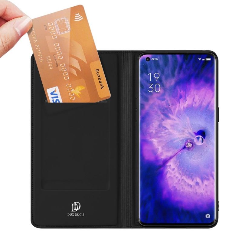 Folio-hoesje voor Oppo Find X5 Pro Zakelijk Satijneffect