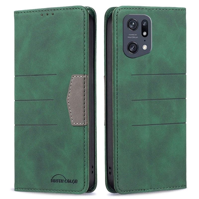 Leren Hoesje voor Oppo Find X5 Pro Folio-hoesje Binfen Color Flip Faux Leather