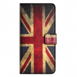 Flip Case voor iPhone 15 Vintage Engelse Vlag