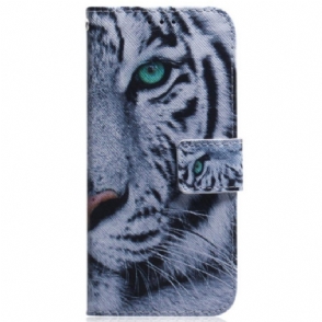 Flip Case voor iPhone 15 Witte Tijger