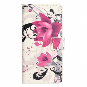 Folio-hoesje voor iPhone 15 Tropische Bloemen