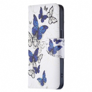 Folio-hoesje voor iPhone 15 Vlinders Tijdens De Vlucht