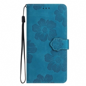 Leren Hoesje voor iPhone 15 Bloemenprint