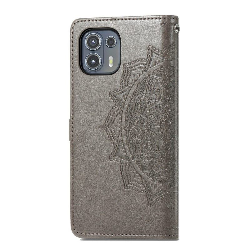 Flip Case voor Motorola Edge 20 Lite Mandala-reliëf In Kunstleer