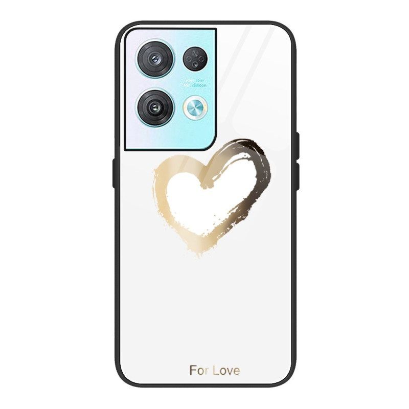 Hoesje voor Oppo Reno 8 Hart Van Gehard Glas