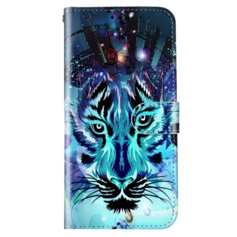 Folio-hoesje voor Xiaomi 12 Lite Tijger Met Lanyard