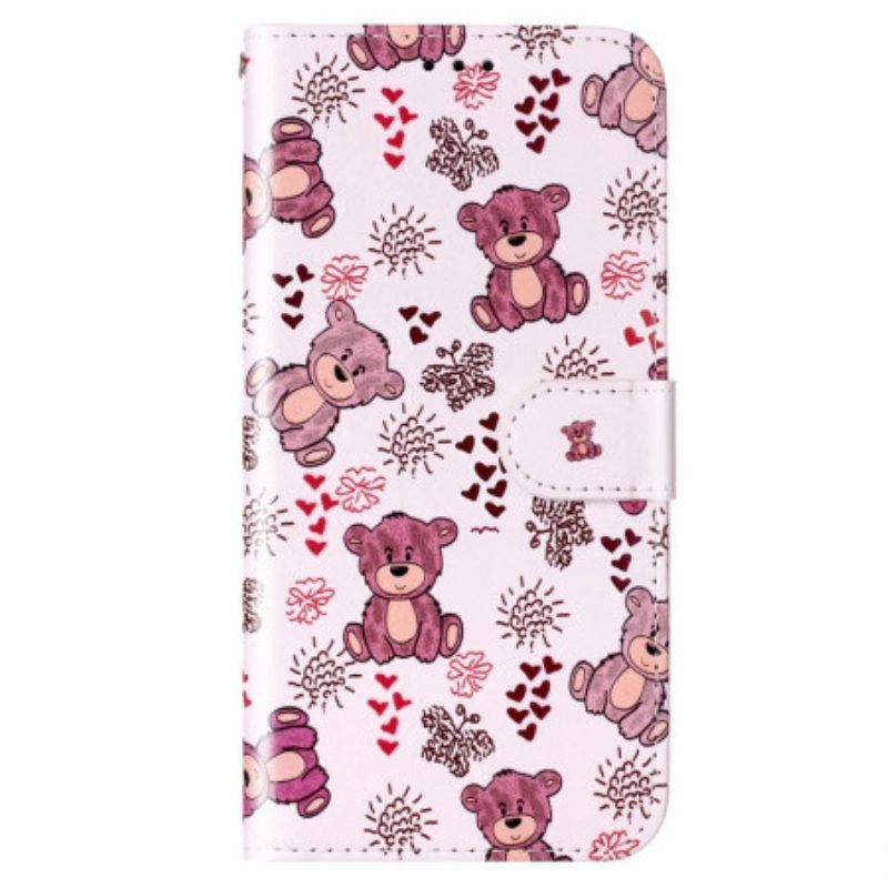 Leren Hoesje voor Xiaomi 12 Lite Met Ketting Teddyberen