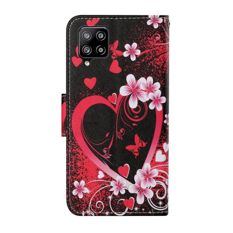 Folio-hoesje voor Samsung Galaxy A12 Bloemen Hart