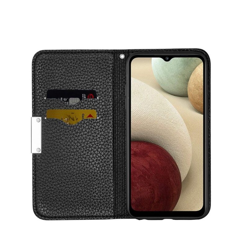 Folio-hoesje voor Samsung Galaxy A12 Glanzend Faux Lederen Flip