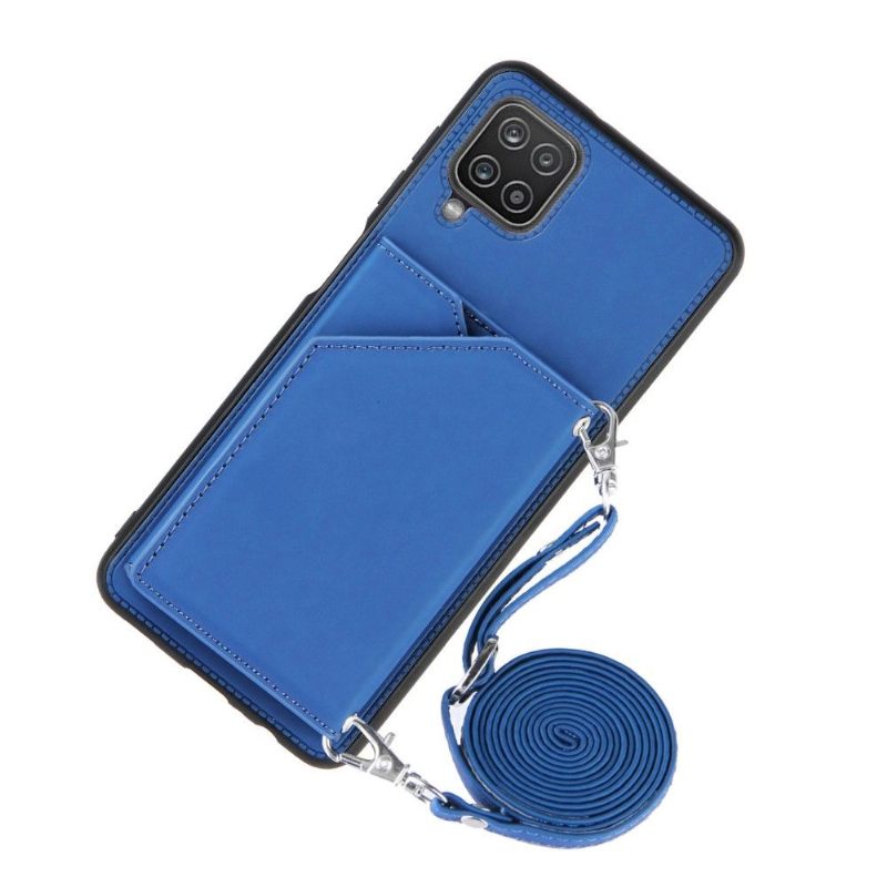 Hoesje voor Samsung Galaxy A12 Aude Lanyard Met Meerdere Compartimenten