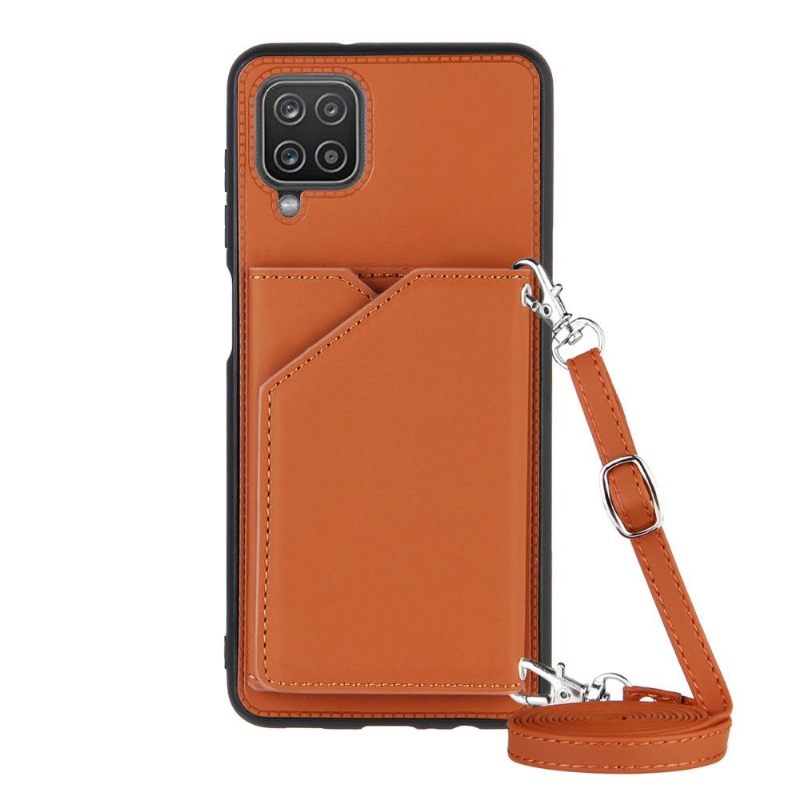 Hoesje voor Samsung Galaxy A12 Aude Lanyard Met Meerdere Compartimenten