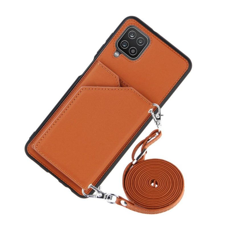 Hoesje voor Samsung Galaxy A12 Aude Lanyard Met Meerdere Compartimenten