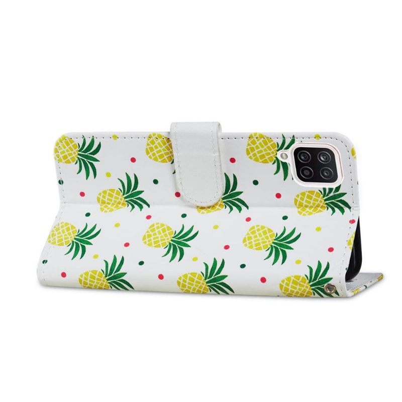 Leren Hoesje voor Samsung Galaxy A12 Bescherming Ananas