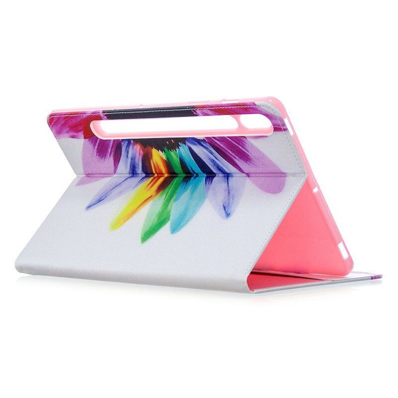 Cover voor Samsung Galaxy Tab S8 / Tab S7 Waterverf Bloem